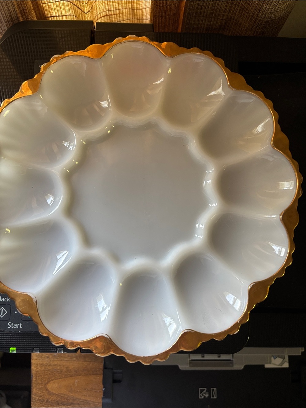 Vintage Anchor Hocking milkglass egg dish